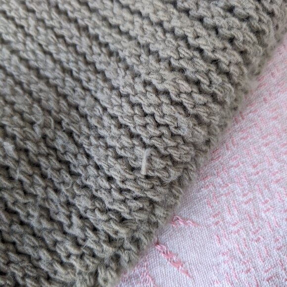 Vintage V-Neck Cable Knit Pullover Sweater Women's Medium British Tan 80s 90s - Picture 10 of 11